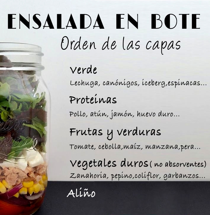 Nutrición saludable: Ensalada de bote para llevar